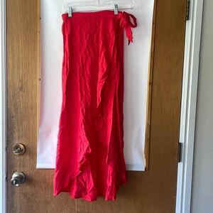 Red wrap skirt